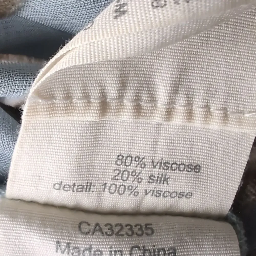 Nile (Swiss Brand) Silk Floral Burnout Velvet  Grey Blue Size M - Picture 5 of 14